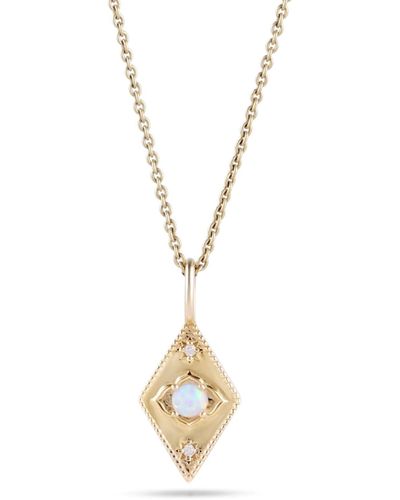 Zohreh V. Jewellery Australian Opal & Diamond Detail Diamond Pendant 9k - Metallic