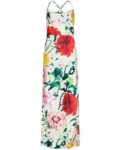 Hope & Ivy The Nancy Sleeveless Cami Maxi Dress With Tie Back - White