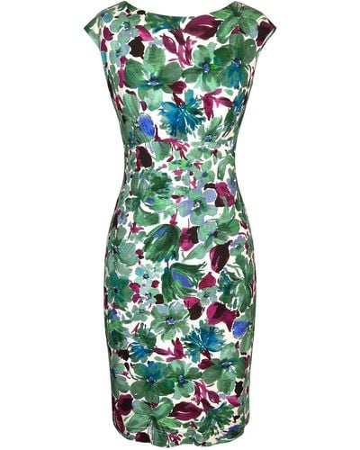 Alie Street London Pippa Shift Dress In Paradise Green Floral Print