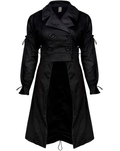 Balletto Athleisure Couture Trench Coat With Detachable Skirt Nero - Black