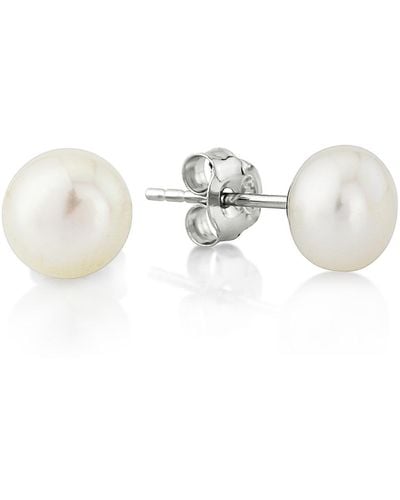 Auree Seville White Pearl Stud Earrings - Multicolor