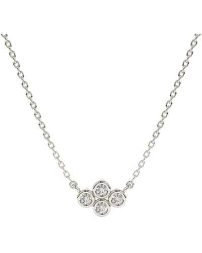 Lily Flo Jewellery Circinius Four Diamond Cluster Necklace - Metallic