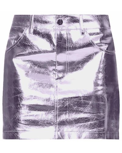 Amy Lynn Milena Ice Lilac Metallic Mini Skirt - Multicolour