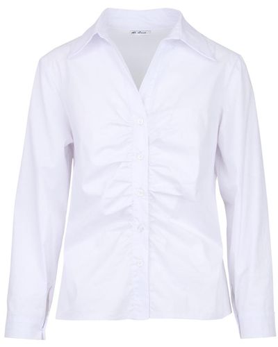 At Last Ruched Cotton Shirt - White