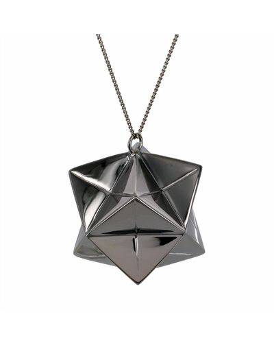 Origami Jewellery Large Magic Ball Necklace Gun Metal - Metallic
