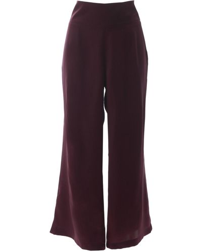 Roses Are Red "stepping Songs" Burgundy Silk Pants - Purple