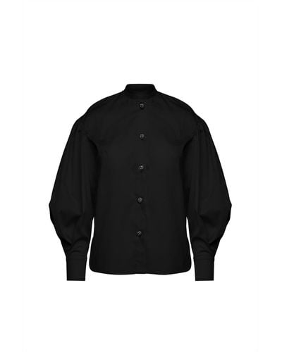 Conquista Shirt With Bishop Sleeves - Black
