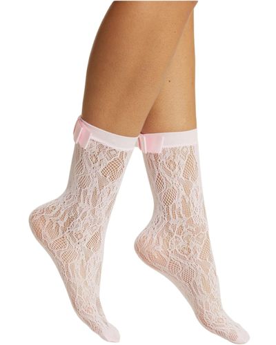 HIGH HEEL JUNGLE by KATHRYN EISMAN Coco Lace Sock - White
