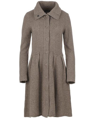 Conquista Long Sleeve Wool Cashmere Blend Dress - Brown
