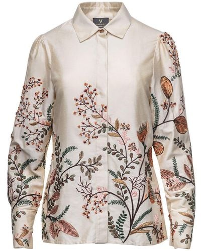 Vasiliki Atelier Behati Hand Embroidered Classic Shirt - White