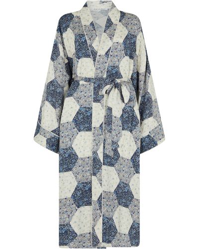 Lily and Lionel Corina Robe With Pouch Aster Patchwork - Blue