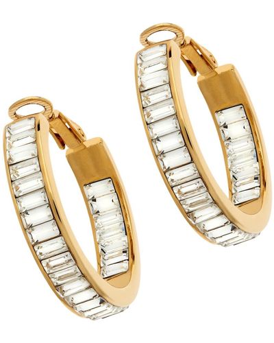 Emma Holland Jewellery Crystal Baguette Hoop Earrings - Metallic