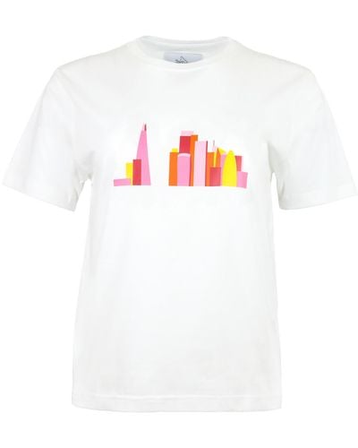 blonde gone rogue London Sky Graphic Print Organic Cotton T-shirt In - White