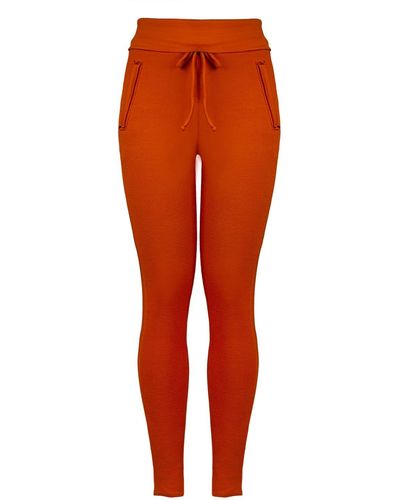 Balletto Athleisure Couture Double-waistband Boucle Pants Mandarini - Orange