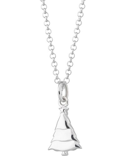 Lily Charmed Sterling Christmas Tree Necklace - Metallic