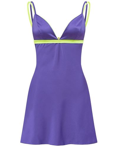 Ekcentrik Purple Rain Satin Slip Dress