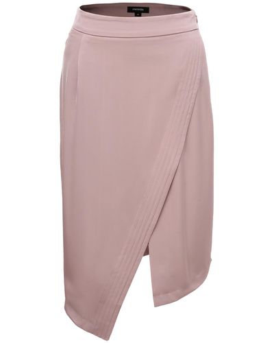 Smart and Joy Asymmetric Crossed Panel Skirt - Pink