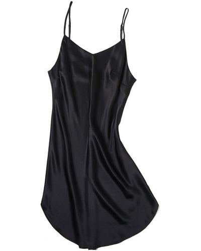 Soft Strokes Silk River Nymph Pure Silk Slip Dress - Black