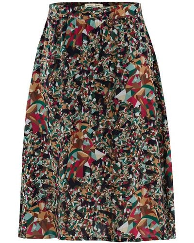 anou anou Girls Paint Print Woven Midi Skirt By - Multicolor