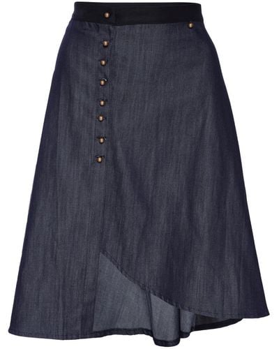 LAHIVE Jessica Button Down Denim Skirt - Blue