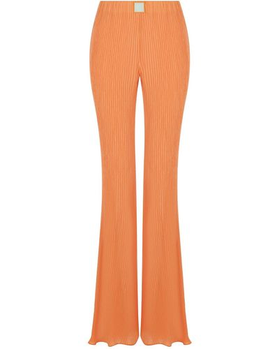 Nocturne Orange High-waisted Flare Pants