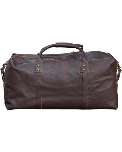 Touri Genuine Leather Holdall luggage Bag - Brown