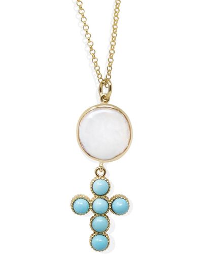 Vintouch Italy Hope Gold-plated Turquoise Necklace - Blue