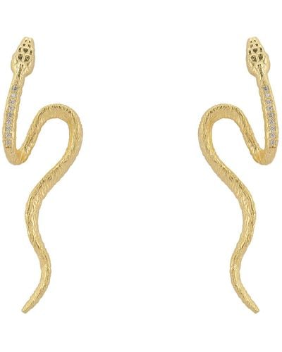 LÁTELITA London Pharaoh Twist Snake Earrings Gold - Metallic