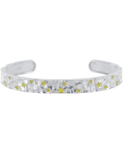 Wolf and Zephyr Sacred Yellow Constellation Cuff In - White