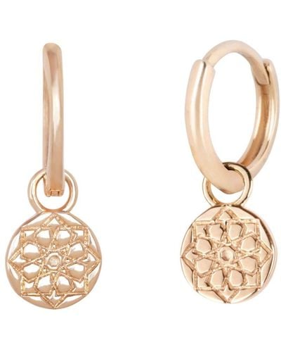Zohreh V. Jewellery Zohreh Coin Charm Hoop Earrings 9k - Metallic