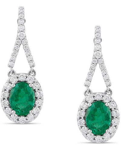 Trésor Emerald And Diamond Earring In 18k White Gold - Green