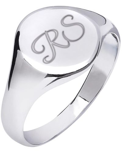 Kaizarin Initial Signet Ring For Or Size T - Metallic