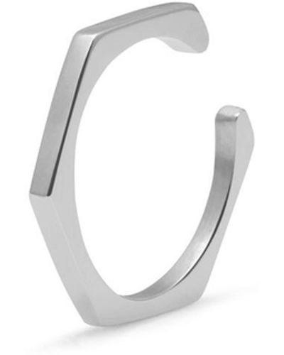 Myia_bonner Hexagon Ear Cuff In Recycled Sterling - Metallic