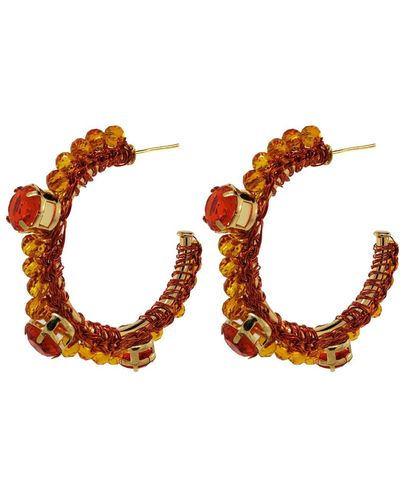 Lavish by Tricia Milaneze Sunny Orange Quinn Duo Handmade Earrings