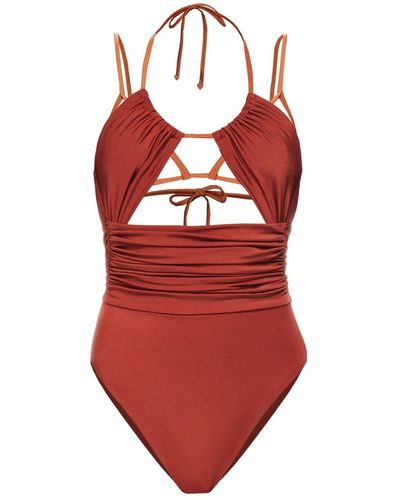 Selia Richwood Harper Slit Swimsuit - Red