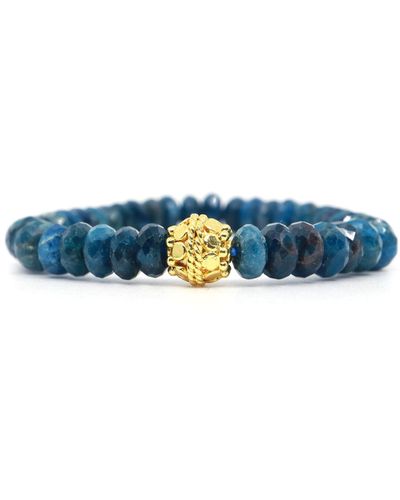 Shar Oke Apatite & Bali Beaded Bracelet - Blue