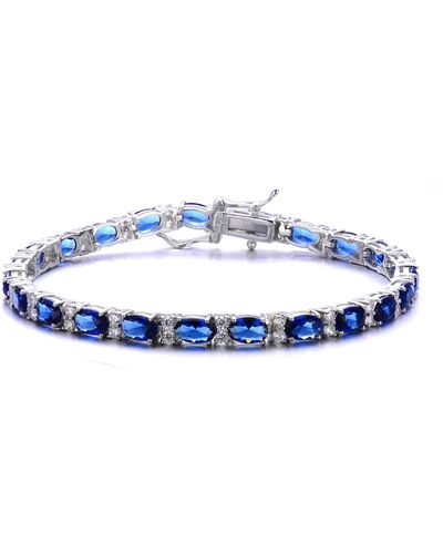 Genevive Jewelry Rachel Glauber Sapphire Blue Cubic Zirconia Bracelet