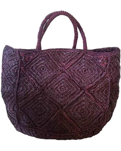 Zanatany Concepts Nico- Aubergine Tote Bag - Purple