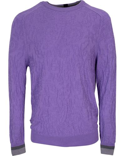 lords of harlech Colin Jacquard Merino Paisley Sweater In Lavender - Purple