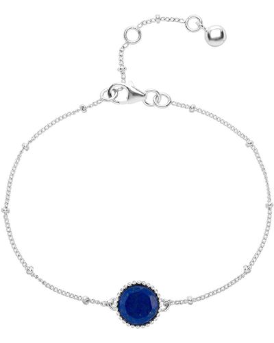 Auree Barcelona Silver September Birthstone Bracelet Lapis Lazuli - Multicolor