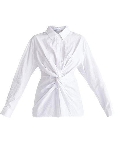 Paisie Twist Detail Shirt In - White