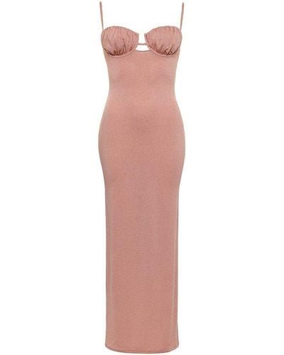 Montce Prima Pink Sparkle Petal Long Slip Dress