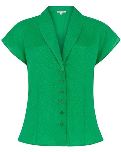 Emily and Fin Evie Dobby Spot Blouse - Green