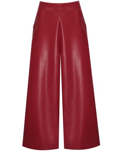 Mirimalist Leather Culotte Trousers - Red
