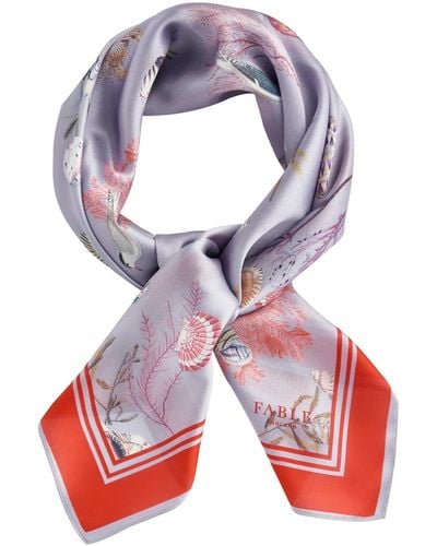 Fable England Fable Whispering Sands Powder Square Scarf - Blue
