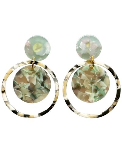CLOSET REHAB Neutrals / Orbital Drop Earrings In Mint-e-clipse - Green