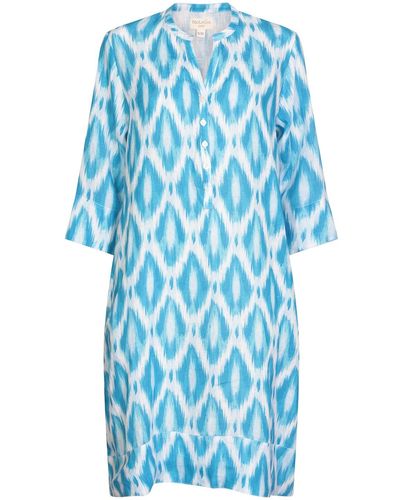 NoLoGo-chic Ikat Tunic Dress Linen - Blue