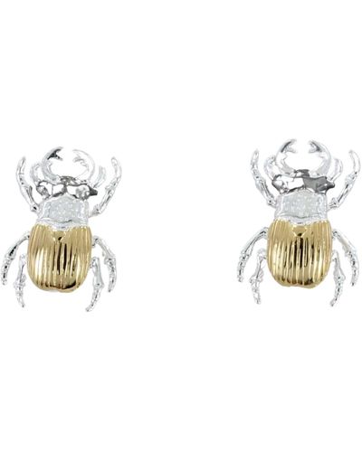 Reeves & Reeves Stag Beetle Stud Earrings - Metallic