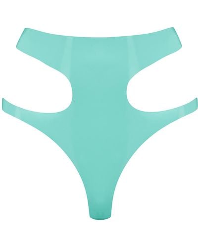 Elissa Poppy Latex Cut Out Thong - Green
