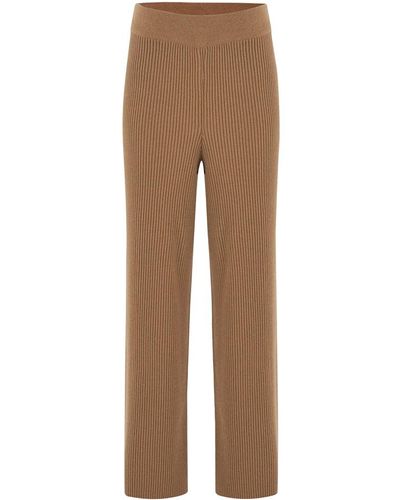 Peraluna Cashmere Blend Straight-cut Knit Trousers - Brown